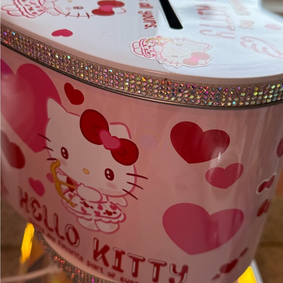 Hello Kitty Valentine Heart-Shaped Tin Box! Trimmed with beautiful rhinestones! - Picture 4 of 9